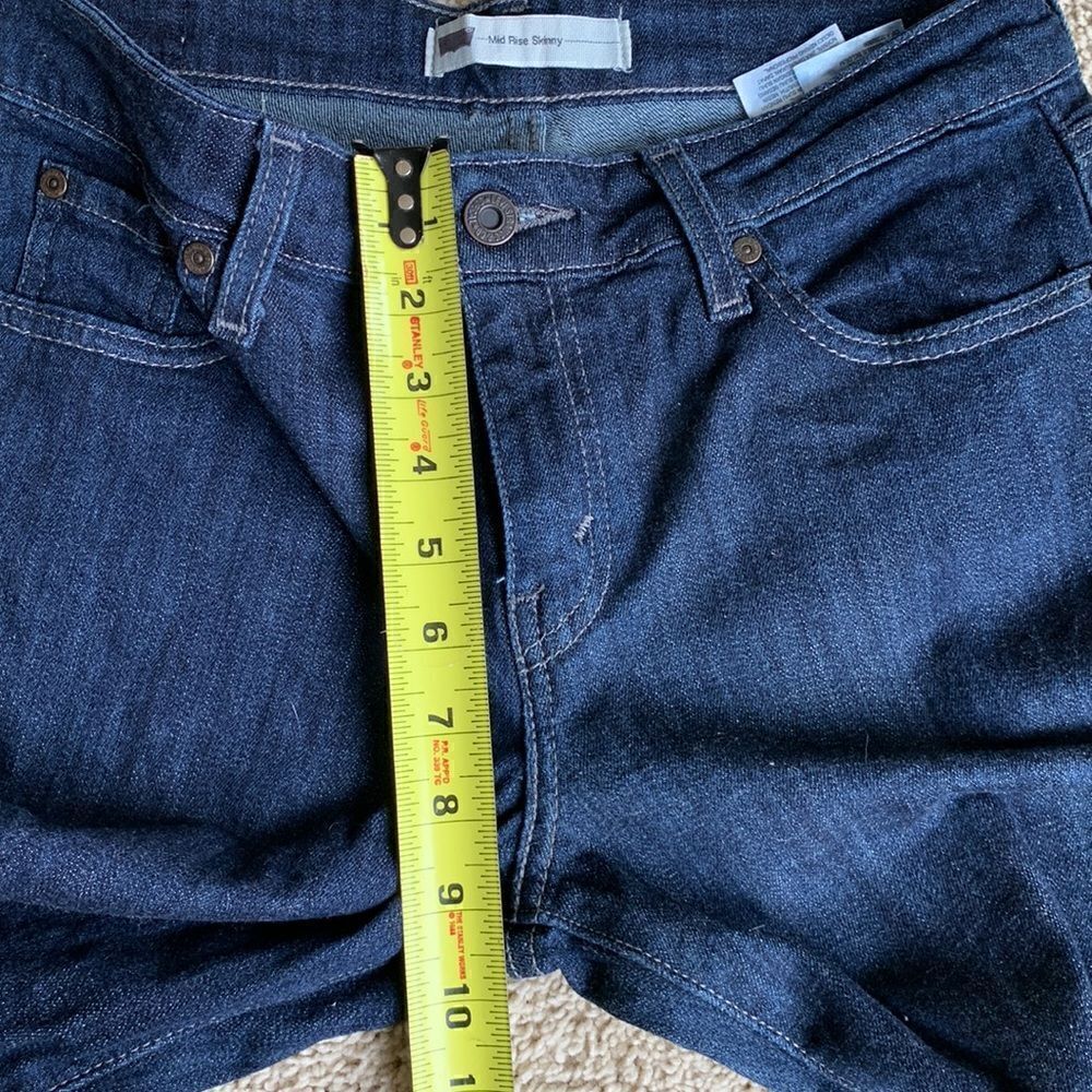 Levis Jeans Mid Rise Skinny straight leg dark wash jeans size 6 festival y2k - Picture 8 of 11